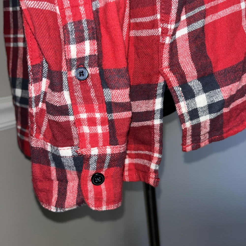Eddie Bauer Red Plaid Long Sleeve Shirt Women's Size Large Western Rodeo - Picture 7 of 12